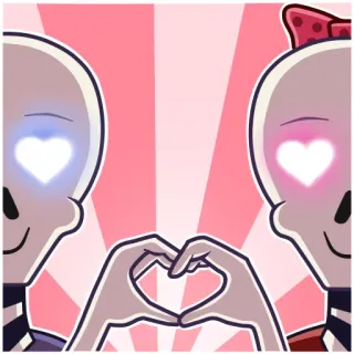 💑 502fd47e 骷髅, 心, 爱, 卡通, 情人节 telegram sticker