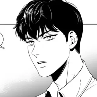 🍸 02033512 uomo, ritratto, bianco e nero, cartone animato, personaggio telegram sticker