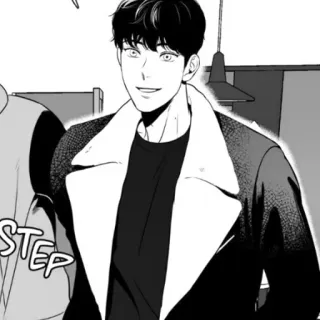 🍾 843d422e STEP Anime, Manga, Manhwa, Ragazzo, Bianco e nero, Arte telegram sticker