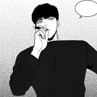 🍾 91787098 uomo, cartone animato, fumare, fumetto telegram sticker