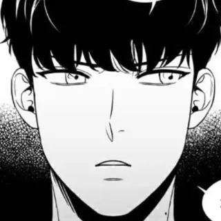 🍾 f3eb53fc uomo, bianco e nero, ritratto, illustrazione, arte, anime, manga telegram sticker