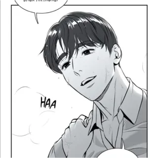 😏 1382346d HAA 男性, 笑顔, 白黒, 漫画 whatsapp sticker