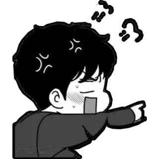 🤬 343b120c 怒り, アニメ, 漫画, 白黒, 表情 whatsapp sticker