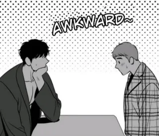 😓 7b59f945 AWKWARD~ incómodo, dos personas, Manga, dibujos animados telegram sticker