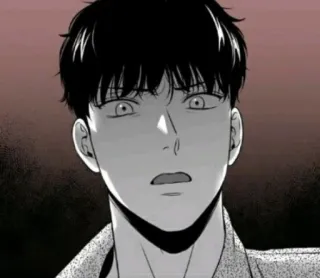 😯 9cc0af2d Manhwa, Manga, Coreano, Asiático, Blanco y negro, Ilustración, Impactado telegram sticker