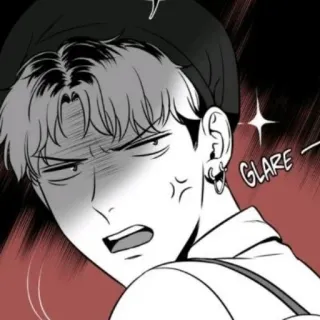 😡 bd1ebef7 GLARE deslumbramiento, expresión, enojado, hombre, pendientes telegram sticker