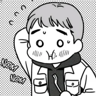 😋 dd6ea42a NOM NOM comiendo, hambre, ñam, onomatopeya, snack telegram sticker