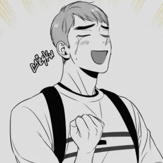 ☺️ c1cdc3a7 bahaha manhwa, menangis, tertawa, hahaha, hitam putih whatsapp sticker