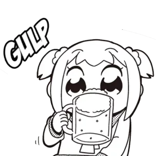 🍺 38513cdc GULP uống, ngụm, anime, manga, hoạt hình, đồ uống telegram sticker