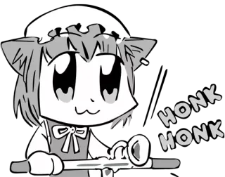 🙂 f2b0e275 HONK HONK mèo, anime, manga, tiếng còi, phim hoạt hình telegram sticker