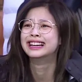 🤣 88984df5 crying, upset, glasses, woman, sad, emotion telegram sticker