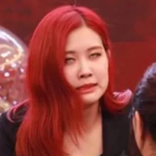 😬 9cbbdd4b woman, person, red hair, meme, expression telegram sticker