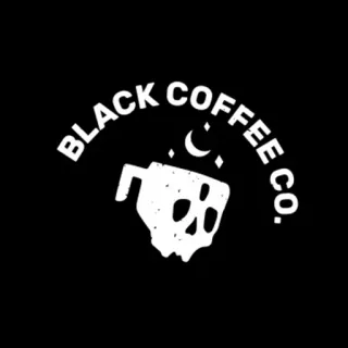 ☕ 135f96a5 BLACK COFFEE CO. 咖啡, 骷髅, 黑暗, 黑色, 饮料, 咖啡馆, 月亮 telegram sticker