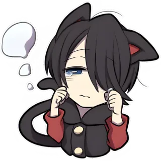 😣 ca5f3784 애니메이션, 고양이, 슬픈, 만화, 귀여운, 이모티콘, 스티커 telegram sticker