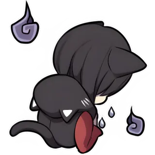 😞 ec183438 애니메이션, 슬픈, 고양이, 귀여운, 귀여운, 유령 telegram sticker