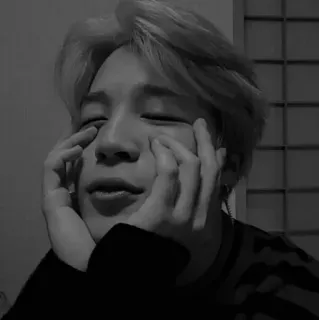 🖇 da7f0778 Jimin kpop, idola, penyanyi, jimin, bts, hitam putih, potret whatsapp sticker