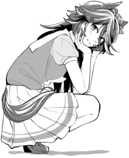 😍 2c6981f3 애니메이션 여자, 만화, 치마, 귀, 꼬리, 동물 귀, 수인, 귀여운 telegram sticker