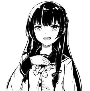 😍 4b33b095 애니메이션 여자, 교복, 흑백, 만화, 만화영화, 여자 캐릭터 telegram sticker