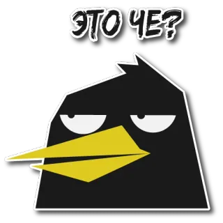😕 b86f568f ЭТО ЧЕ? oiseau, expression, russe, dessin animé, question telegram sticker