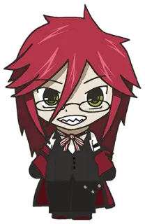 😠 b61bb767 Grell Sutcliff Black Butler Anime, Cartoon, Charakter, Grell Sutcliff, Black Butler, Sensenmann telegram sticker