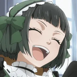 😂 2dafe8f8 Anime, uśmiechnięta, radosna, dziewczyna, postać, animacja telegram sticker