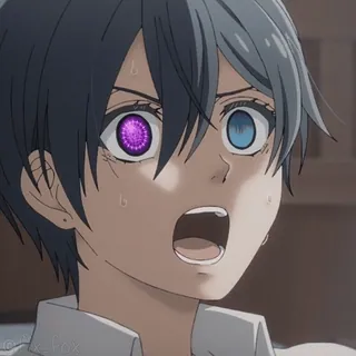 🥵 5312041e Ciel Phantomhive Black Butler Anime, Manga, Ciel Phantomhive, Black Butler, przestraszony, zszokowany, chłopak anime telegram sticker
