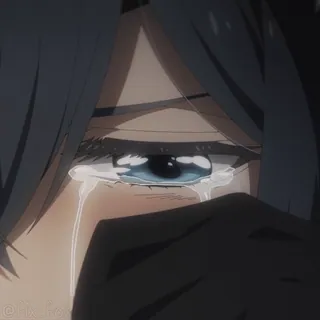 😢 b6b56f58 anime, płacz, smutek, emocjonalne, oko, łzy telegram sticker