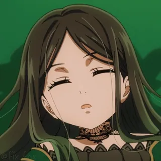 😴 ca8d1560 @pix_fox dziewczyna anime, słodkie, kreskówka, postać, zielony, długie włosy telegram sticker