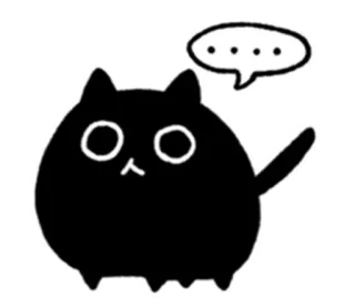 💬 2abd4ec7 ... แมว, กำลังคิด, แมวดำ, สัตว์, สติกเกอร์, น่ารัก, คำถาม whatsapp sticker