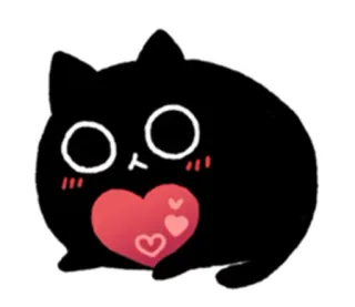 💖 695ca7d3 แมว, หัวใจ, น่ารัก, คาวาอิ, แมวดำ, รัก, สติกเกอร์ whatsapp sticker