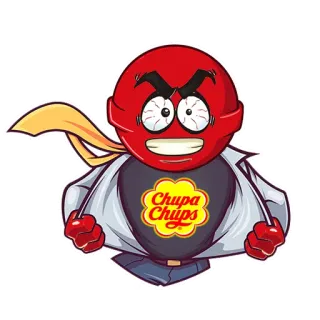 👔 db391b05 Chupa Chups candy, lollipop, chupa chups, superhero, cartoon telegram sticker