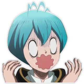 😱 0f51b438 Mimosa Vermillion Black Clover anime, scared, shocked, mimosa vermillion, black clover telegram sticker