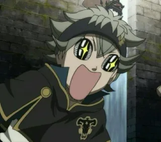 🌟 8a4f9075 Asta Black Clover Anime, Postać, Wyraz, Śmieszne, Manga telegram sticker