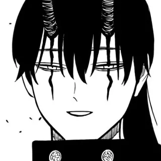 🌟 969a48ae Anime, Manga, Demon, Rogi, Mroczny, Czarno-białe telegram sticker