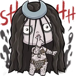 ☝ 41920864 SHHHHH shhh, silêncio, quieto, personagem, monstro, desenho animado, ilustração whatsapp sticker