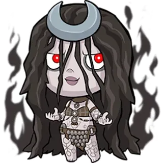 😈 60977a21 sticker, desenho animado, personagem, fantasia, sobrenatural, demônio, gótico, assustador whatsapp sticker