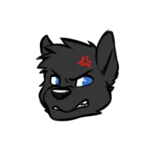 😡 5c2f01aa Furry, Marah, Binatang, Kartun, Ekspresi, Serigala telegram sticker