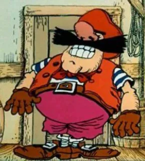 🤣 7d2b6f0b pirate, dessin animé, personnage, animation, aventurier, vintage, dessin whatsapp sticker