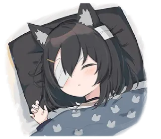 💤 364e9947 อนิเมะ, ผู้หญิง, กำลังหลับ, หูหมาป่า, น่ารัก, คาวาอิ telegram sticker