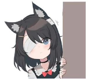 👀 86d5dd91 สาวอนิเมะ, หูแมว, น่ารัก, จิบิ, ตาเดียว telegram sticker