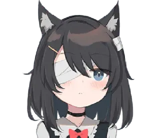 😳 b49ed196 สาวอนิเมะ, หูแมว, น่ารัก, โชกเกอร์, ผ้าปิดตา, คาวาอิ telegram sticker