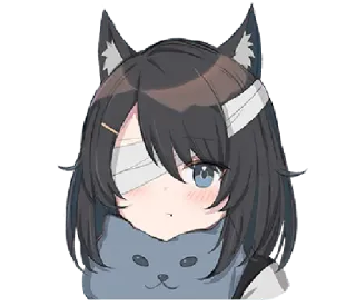 🖤 e1c259df อนิเมะ, สาวหมาป่า, เคโมะมิมิ, ผ้าพันแผล, ผ้าปิดตา, น่ารัก telegram sticker