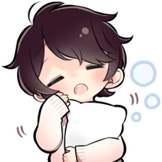 😪 150d723f 动漫, 可爱, 困, 枕头, Q版, 睡觉 telegram sticker