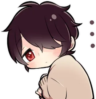 😐 3d69e2a6 动漫, 漫画, 卡哇伊, 可爱, Q版, 动漫男孩, 绘画 telegram sticker