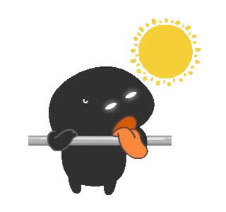 🥵 f0190869 Cartone animato, Carino, Macchia nera, Lingua, Sole whatsapp sticker