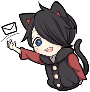 ✉ 1b2fdaab 动漫, 可爱, 邮件, 猫, 小猫, 可爱, 信, Q版 telegram sticker