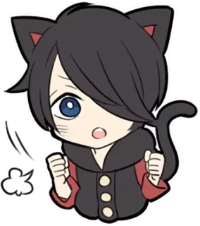 ✊ 2280c351 动漫, 猫, Q版, 卡哇伊, 漫画, 可爱, 贴纸 telegram sticker