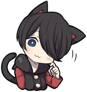 🙂 256edb13 猫耳朵, Q版, 动漫, 卡通, 可爱, 卡哇伊 telegram sticker