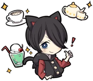 ☕ 2f1ae69b 动漫, 猫, 可爱, 茶, 卡哇伊, 漫画 telegram sticker