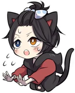 😣 32627077 动漫, 猫, Q版, 可爱, 角色 telegram sticker
